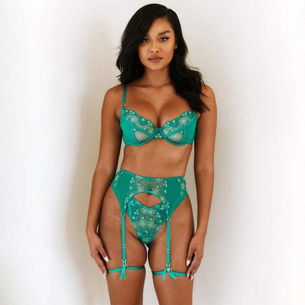 Green Lingerie Sets, Dark & Emerald Green