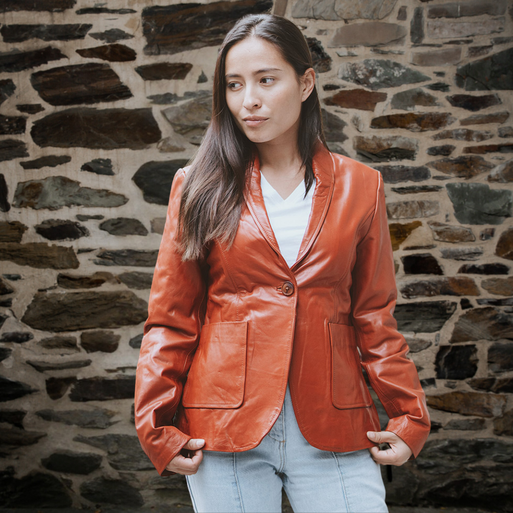 Women&#39;s Blazer Leather Jacket - Brittany