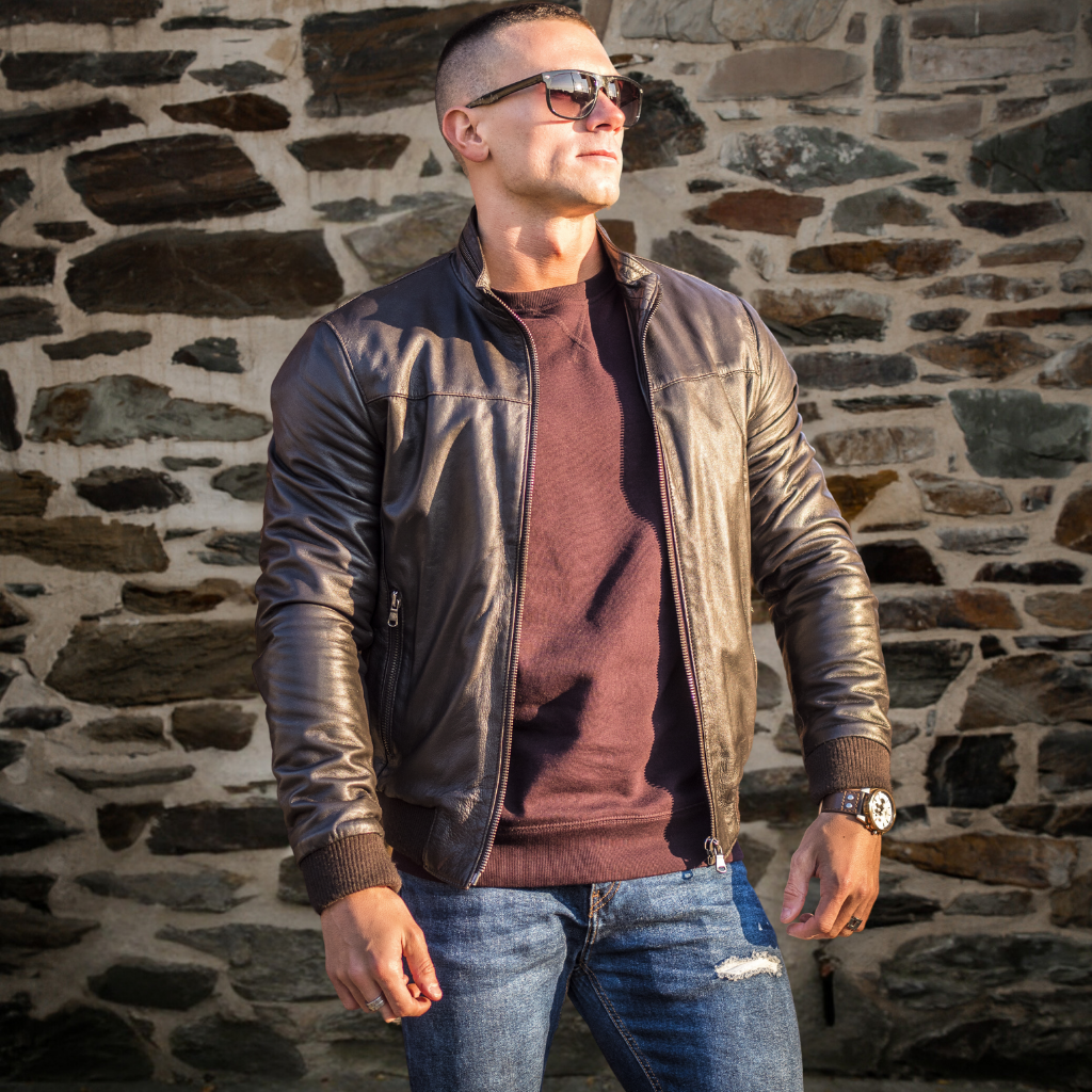 Men&#39;s Cafe Racer Leather Jacket | KC Leather Signature Range - Roberto