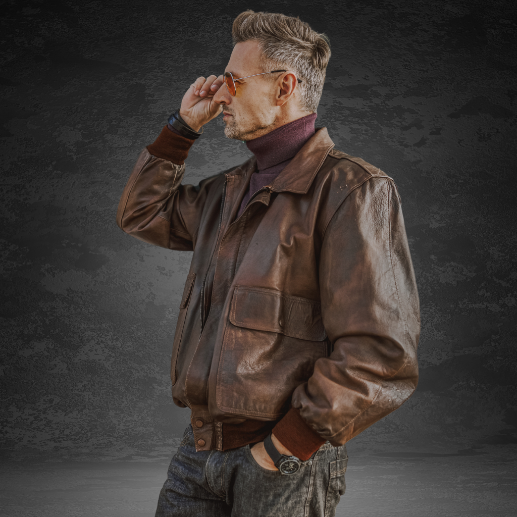 Men&#39;s Leather Bomber Jacket | KC Leather Signature Range - Lucas