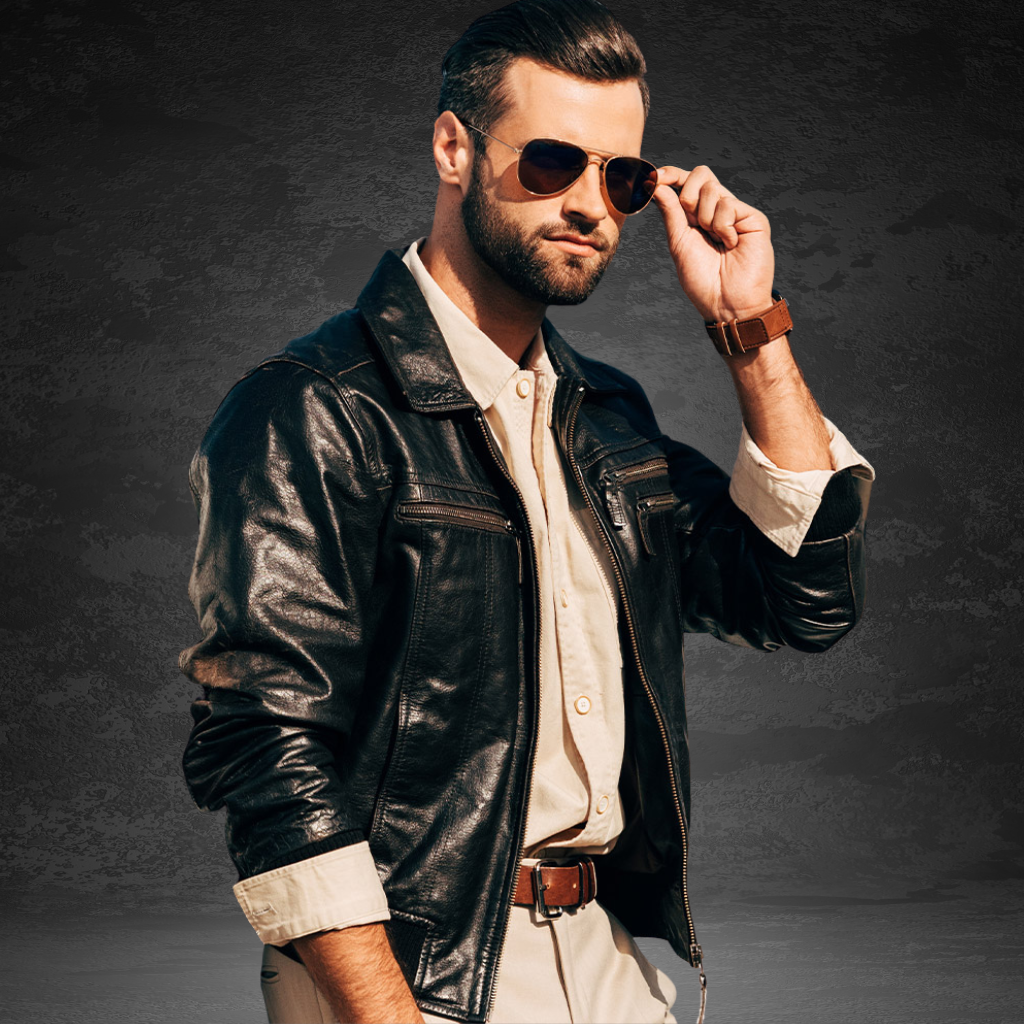 Men&#39;s Leather Bomber Jacket | KC Leather Signature Range - Mark