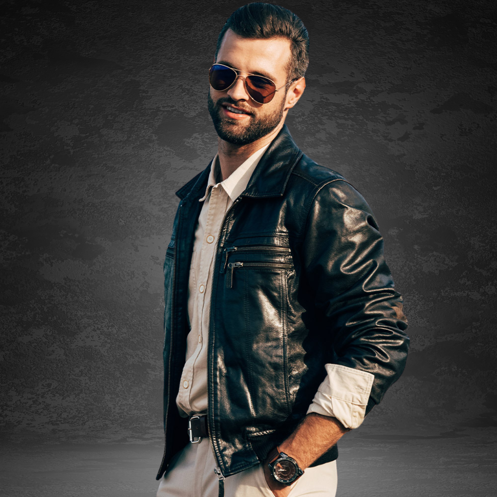 Men&#39;s Leather Bomber Jacket | KC Leather Signature Range - Mark