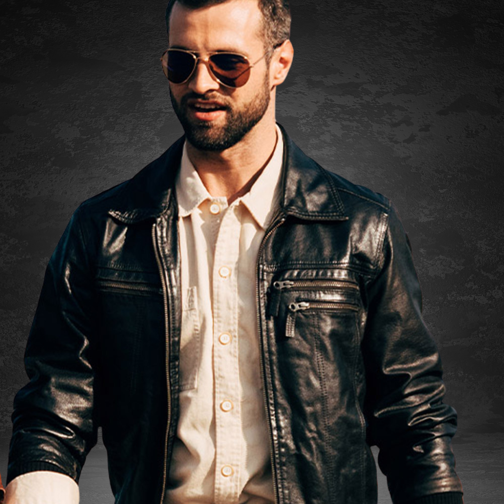 Men&#39;s Leather Bomber Jacket | KC Leather Signature Range - Mark