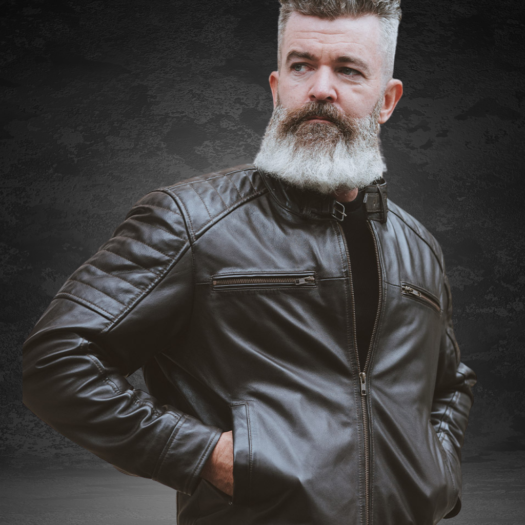 Men&#39;s Cafe Racer Leather Jacket | KC Leather Signature Range - Marlon