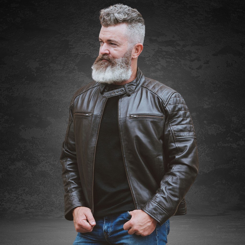 Men&#39;s Cafe Racer Leather Jacket | KC Leather Signature Range - Marlon