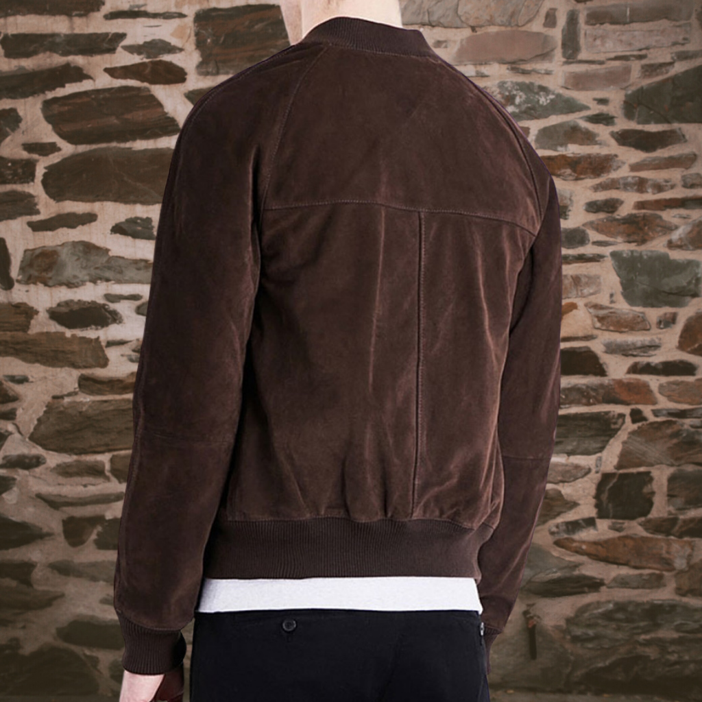 Men&#39;s Suede Bomber Jacket - Ethan