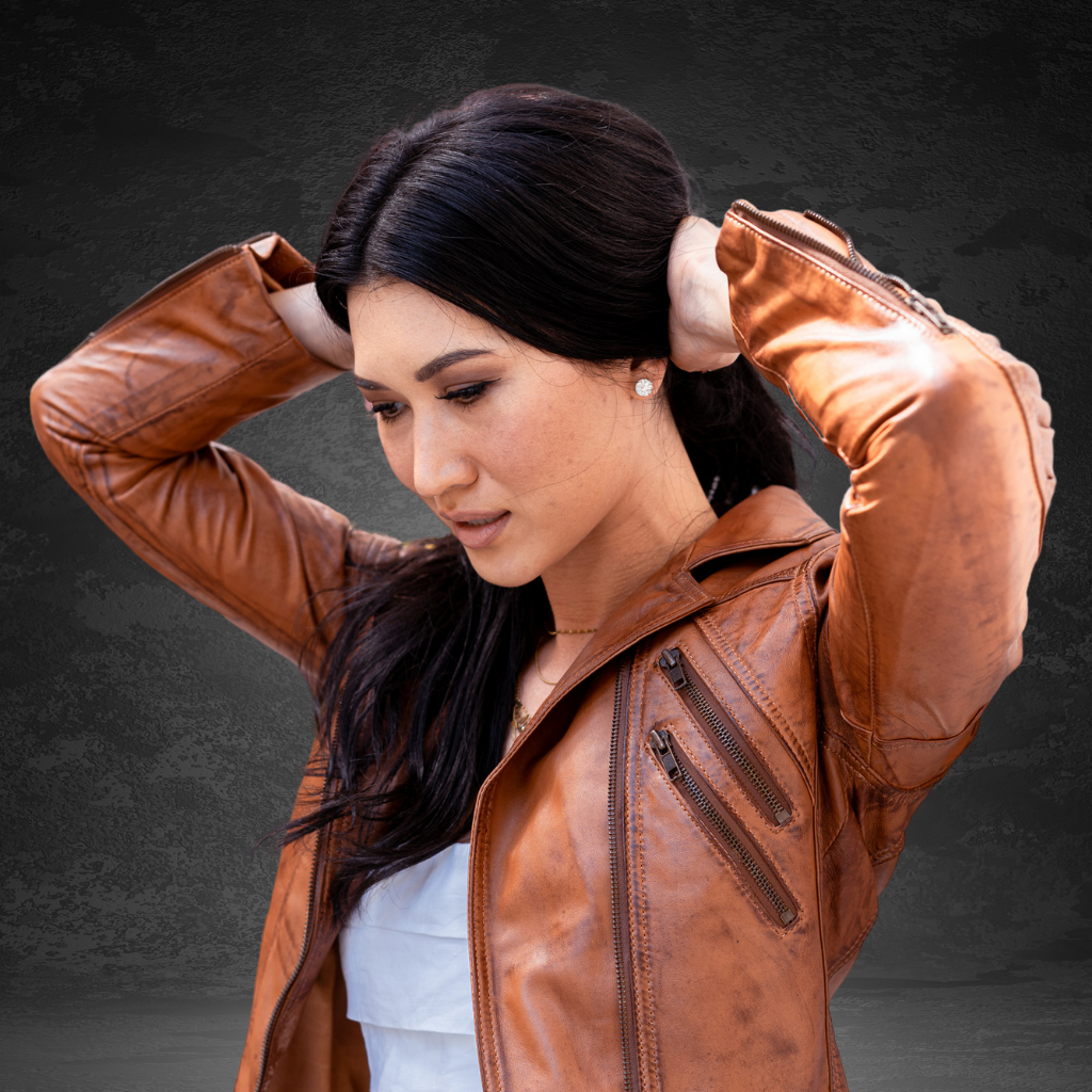 Women&#39;s Leather Jacket | KC Leather Signature Range - Eloise in Brown