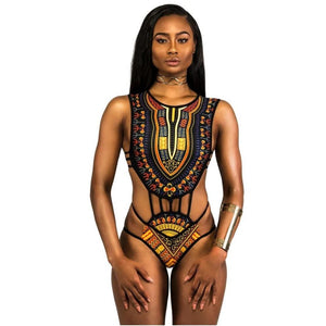 African Print Swimsuit One-piece - KC Leather Co.