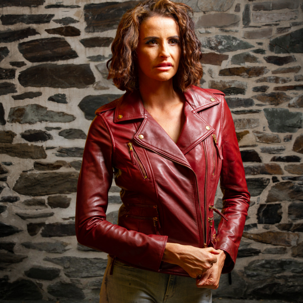 Women&#39;s Leather Biker Jacket - Bethany