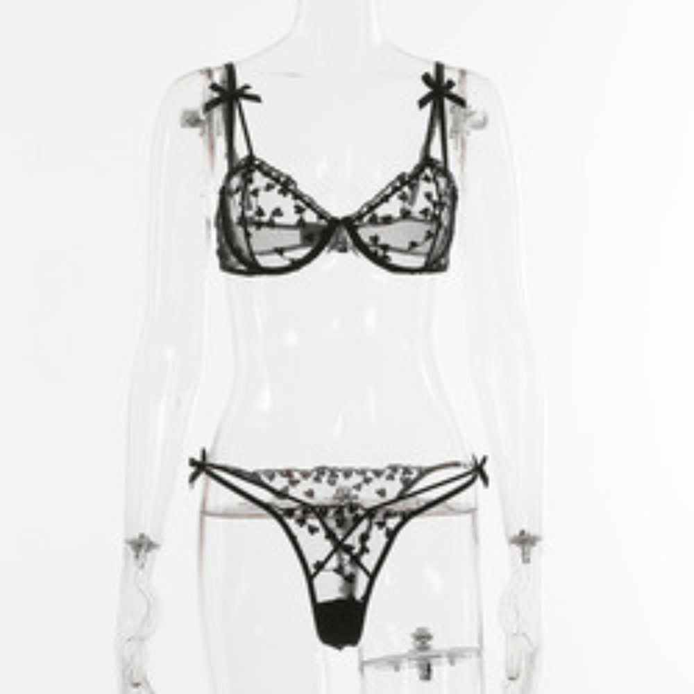 Transparent lace heart love lingerie - KC Leather Co.