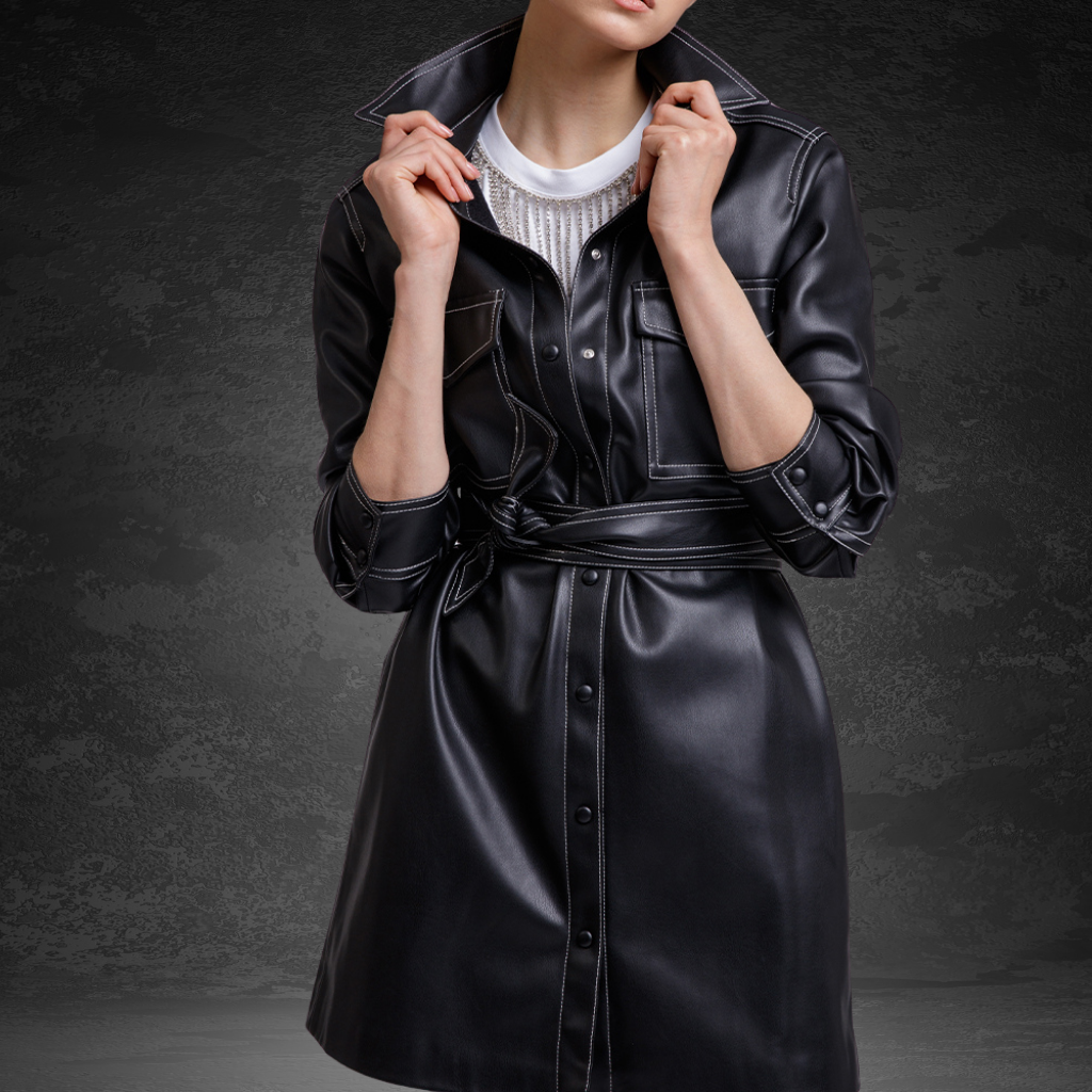 Leather Shirt Dress | KC Leather Signature Range - Belinda