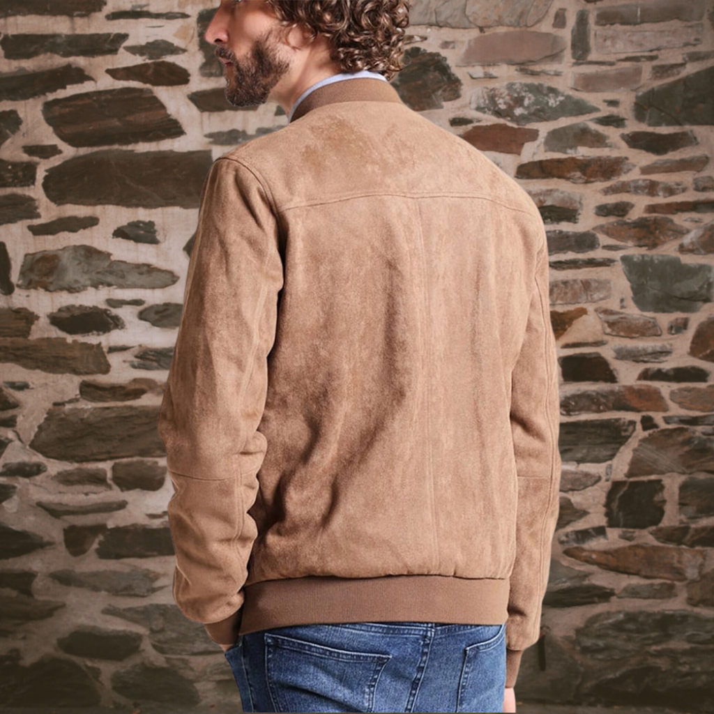 Men&#39;s Suede Bomber Jacket - Austin