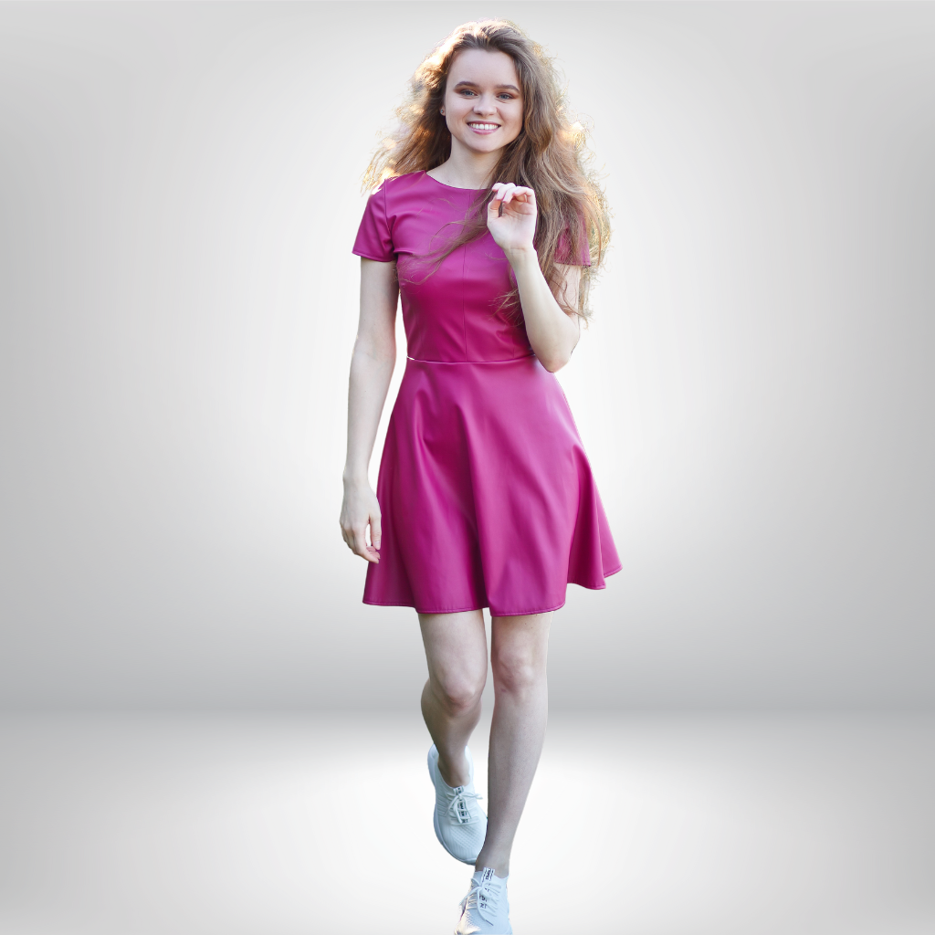 Pink Leather Dress - Beatrice