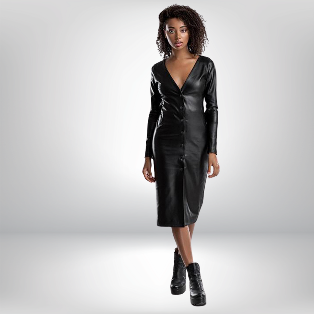 Leather Midi Dress - Elizabeth