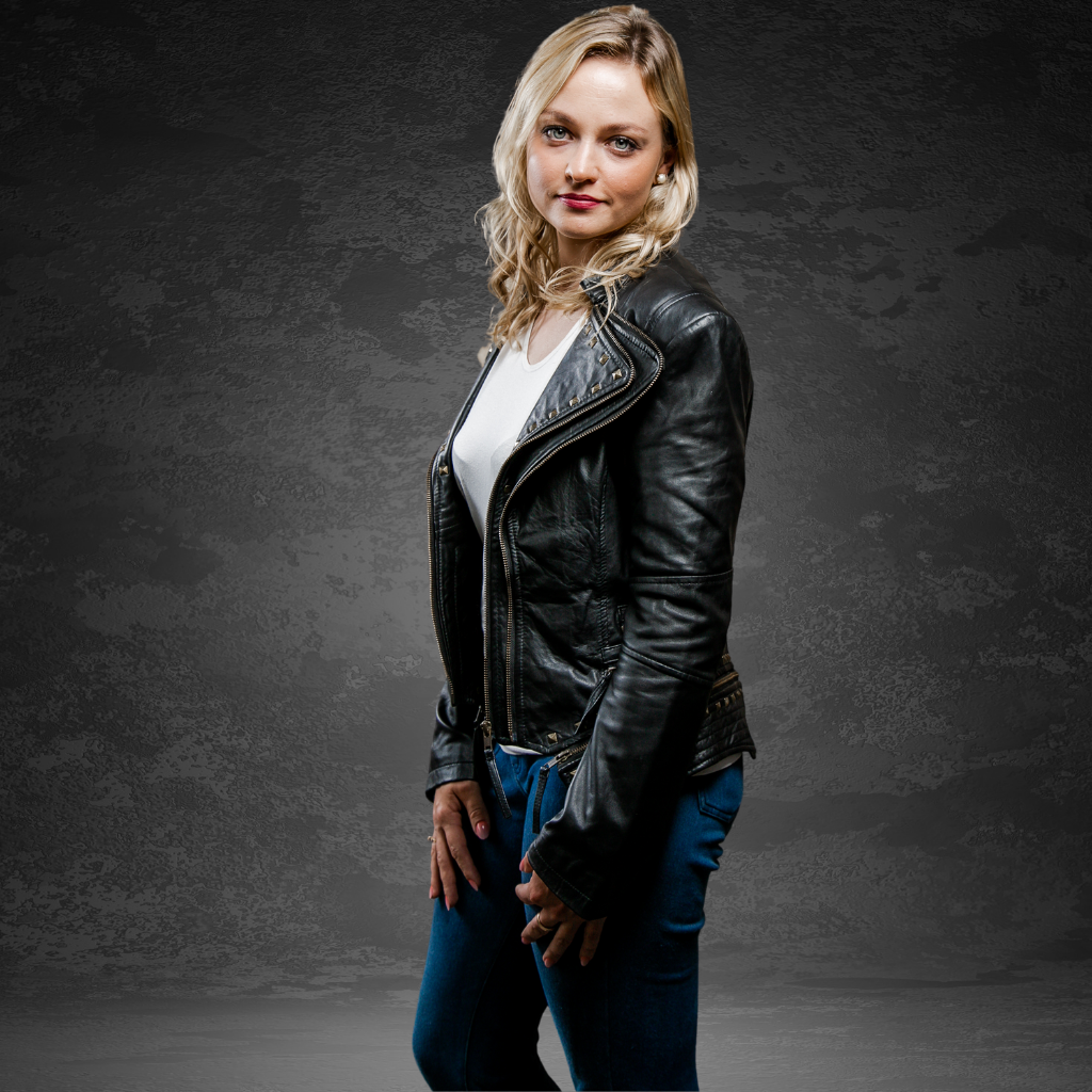 Women&#39;s Studded Leather Jacket | KC Leather Signature Range - Ashley