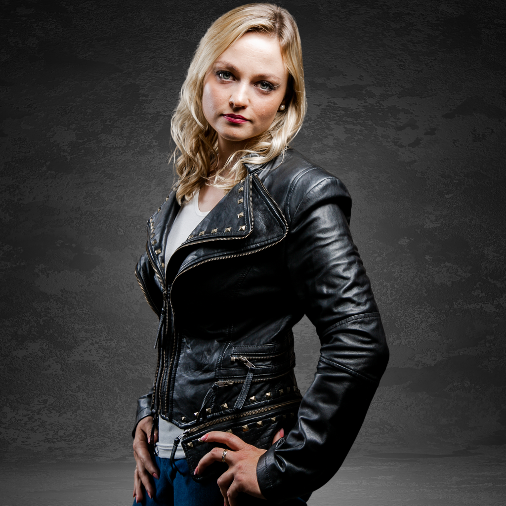 Women&#39;s Studded Leather Jacket | KC Leather Signature Range - Ashley