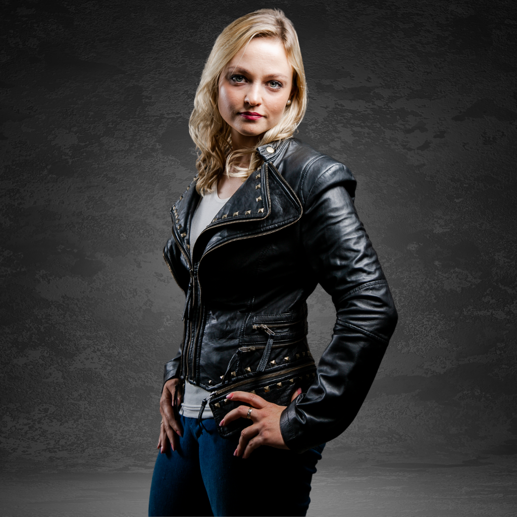 Women&#39;s Studded Leather Jacket | KC Leather Signature Range - Ashley