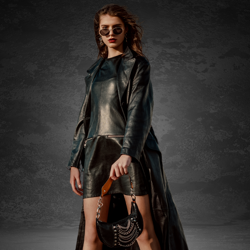 Women&#39;s Long Leather Trench Coat | KC Leather Signature Range - Frankie