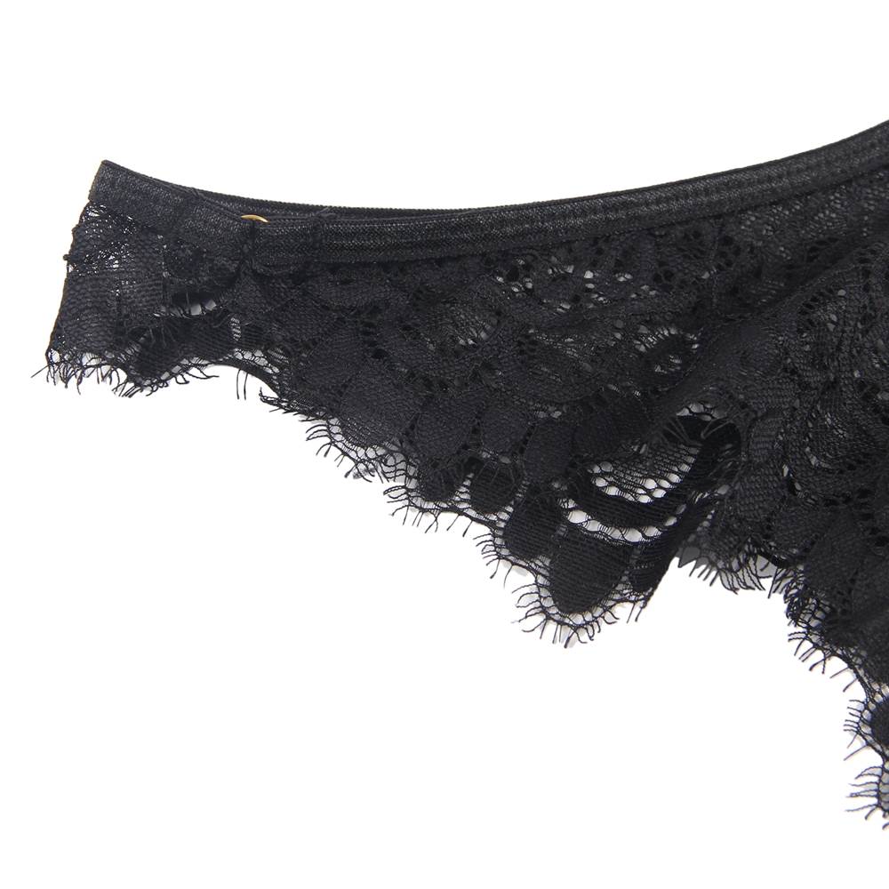 Floral Black Eyelash Lace Lingerie 2 colors