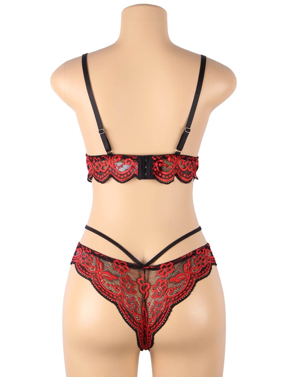 Floral Black Eyelash Lace Lingerie 4 Colours