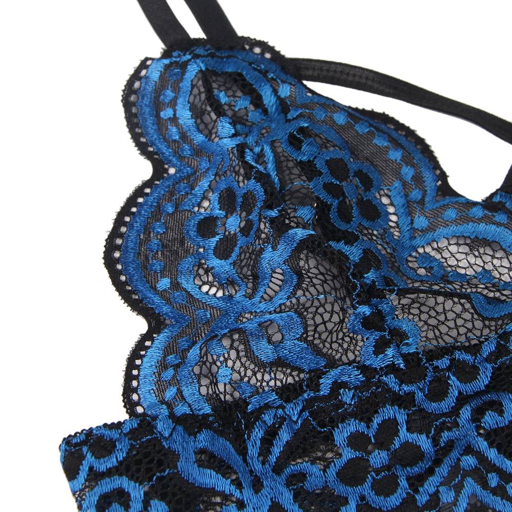 Floral Black Eyelash Lace Lingerie Plus 4 colors