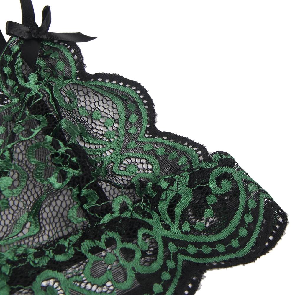 Floral Black Eyelash Lace Lingerie Plus 4 colors