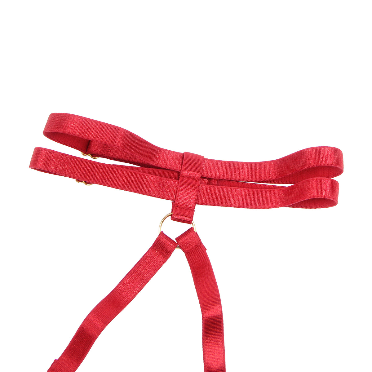 Sexy Velvet Hollow Cut Halter Bra Set Red