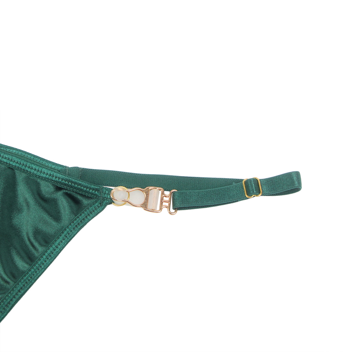 Sexy Velvet Hollow Cut Halter Bra Set Green Plus