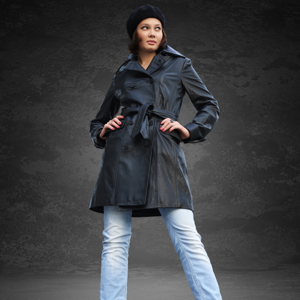 Women&#39;s Leather Trench Coat | KC Leather Signature Range - Daniella