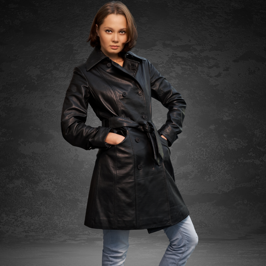 Women&#39;s Leather Trench Coat | KC Leather Signature Range - Daniella