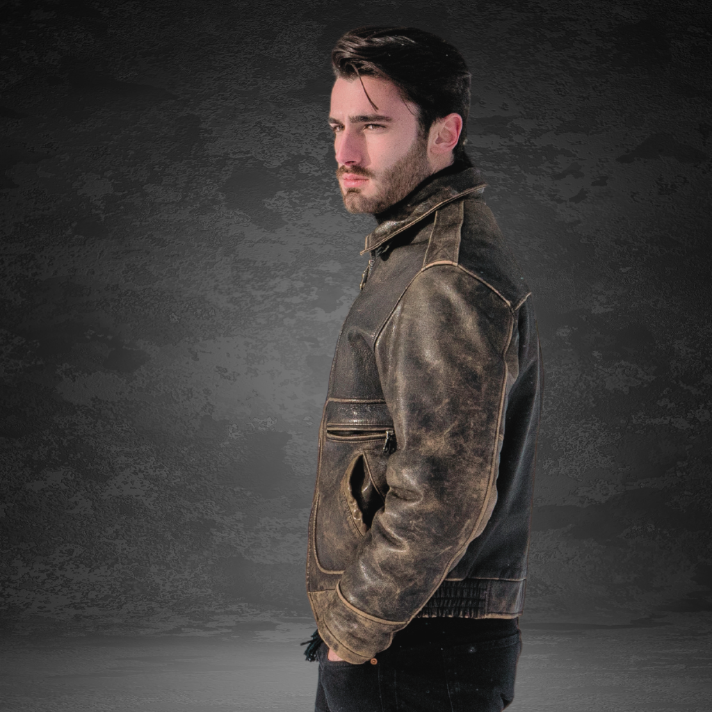 Men&#39;s Vintage Leather Jacket | KC Leather Signature Range - Vinnie