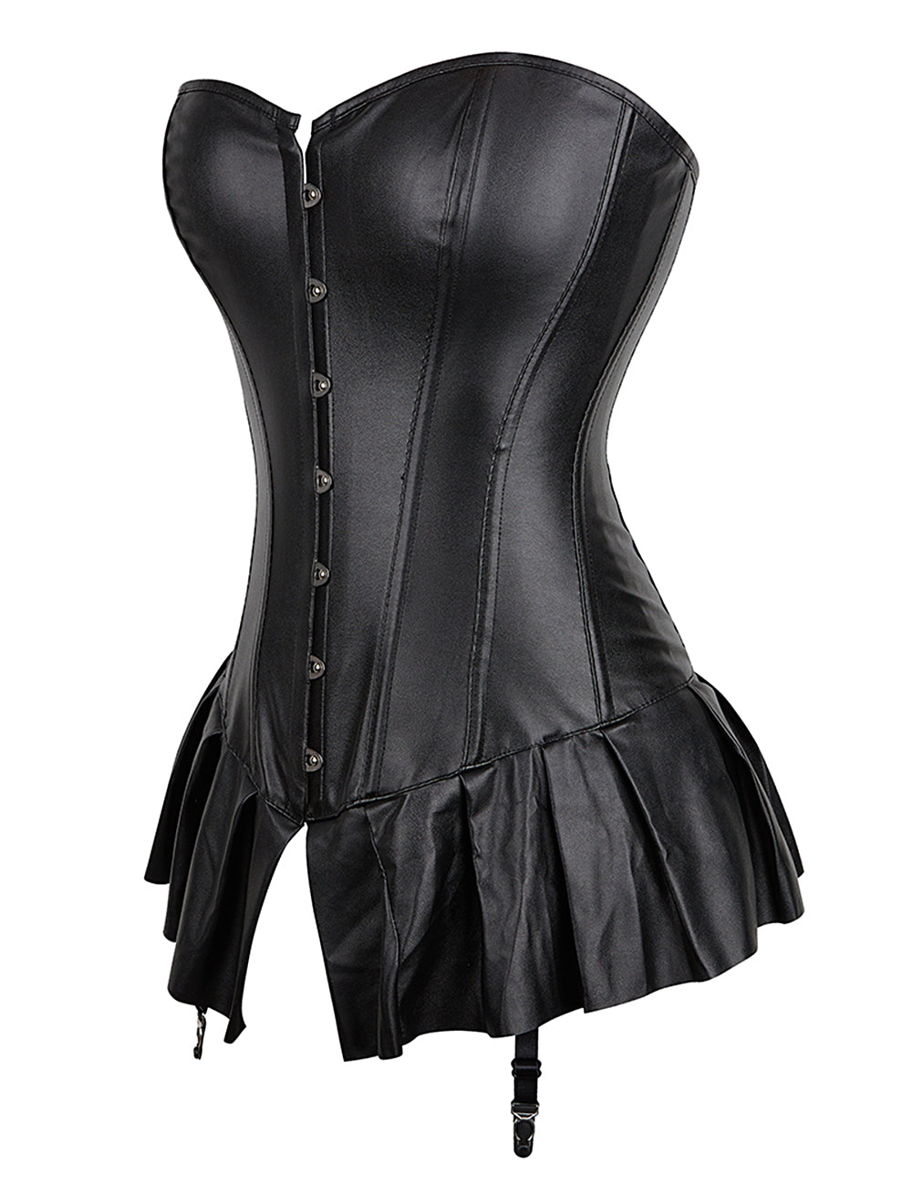 Plastic Bones Faux Leather Corset Mini Dress