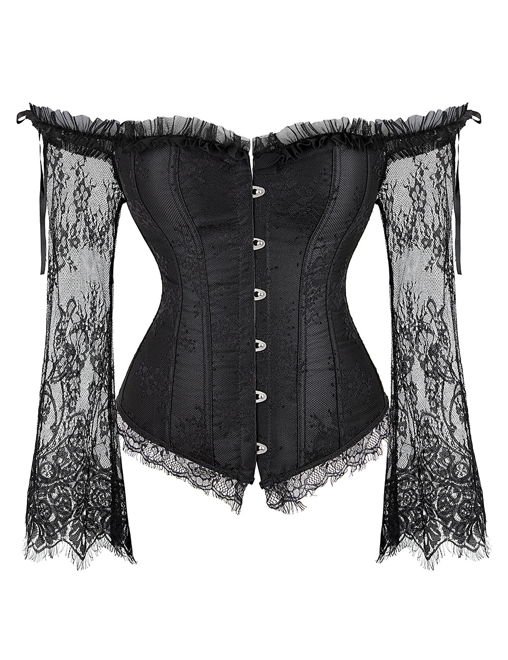 Sexy Lace Sleeves Stitching Corset 2 colours