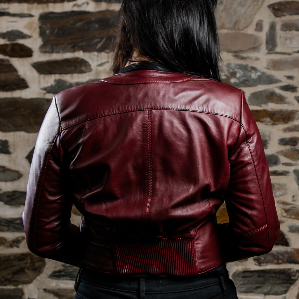 Women&#39;s Cropped Leather Jacket - Jenny