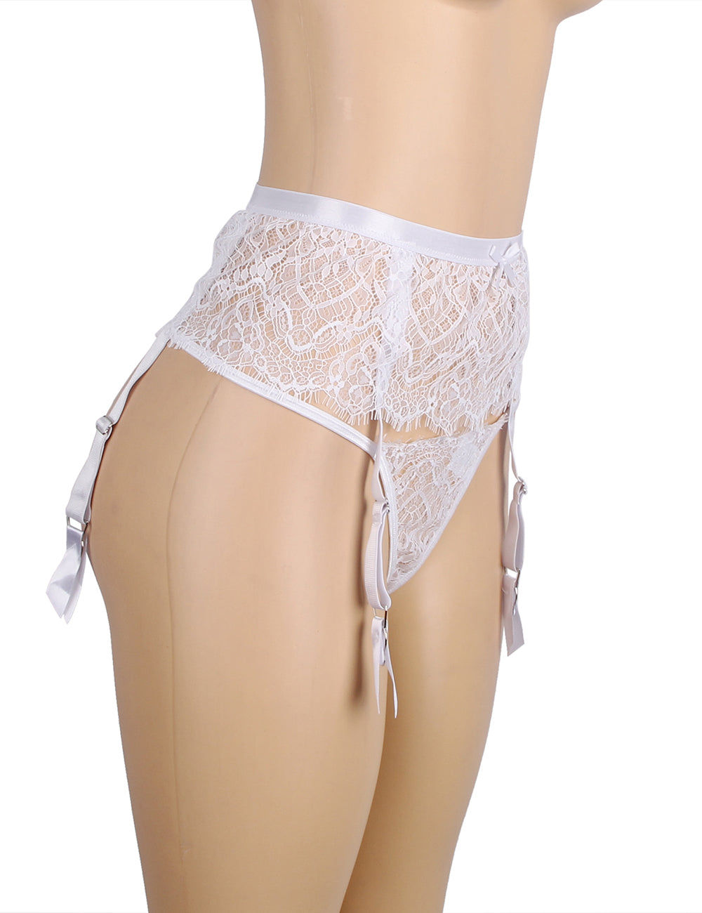 High Waist Metal Button Garter Belt Panty B