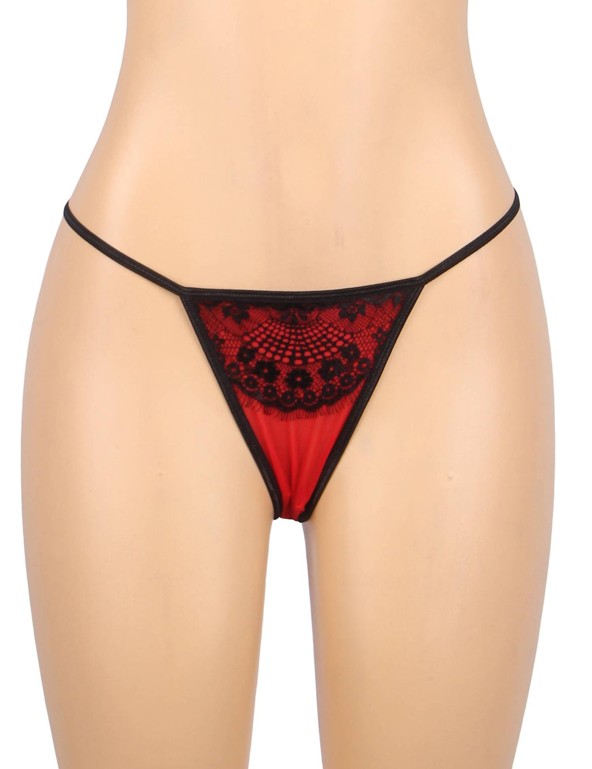 Black Sexy Eyelash Lace Metal Clips Garter Panty 11