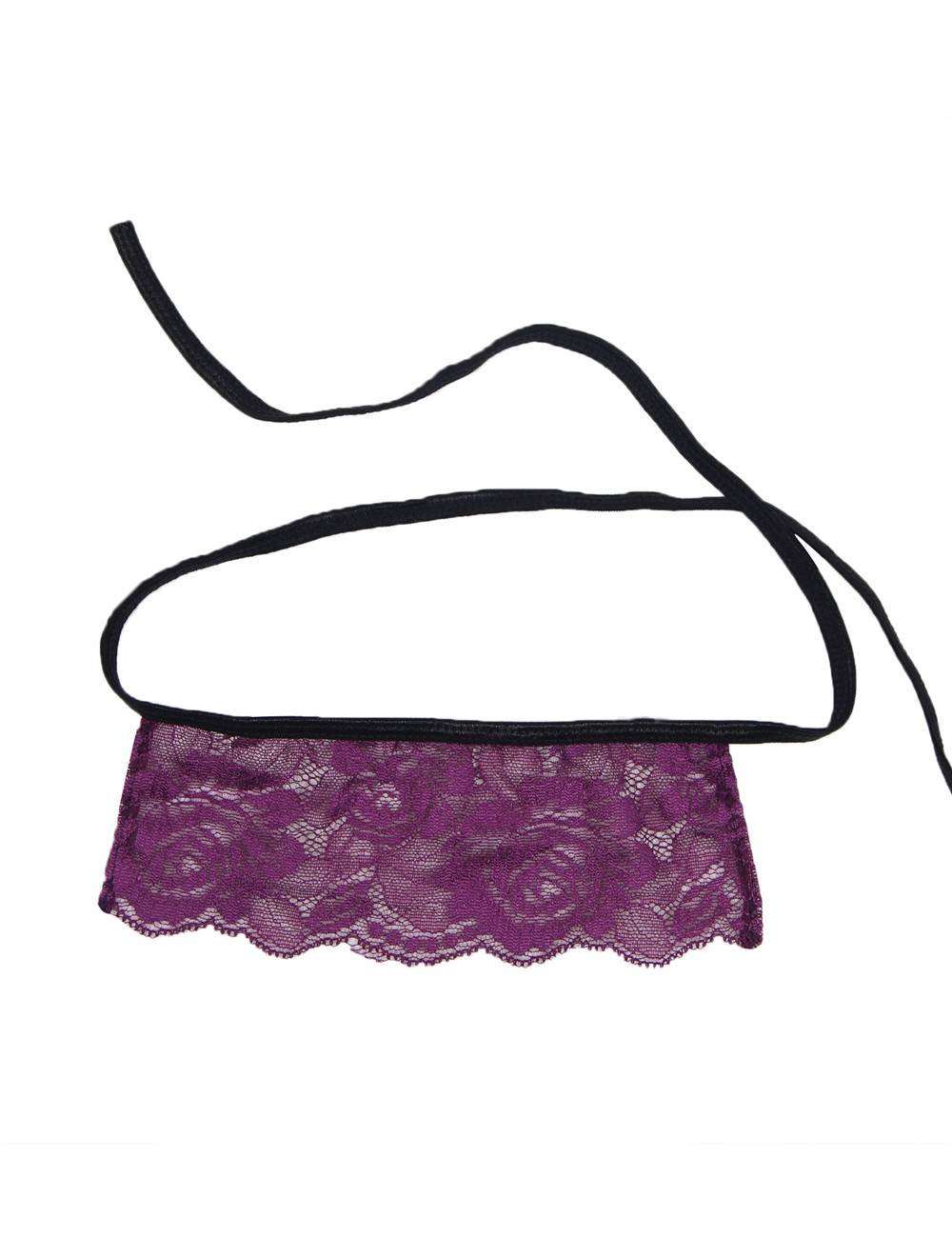 Sexy Purple Lace Bustier Lingerie Set with Bra Rim Plus size