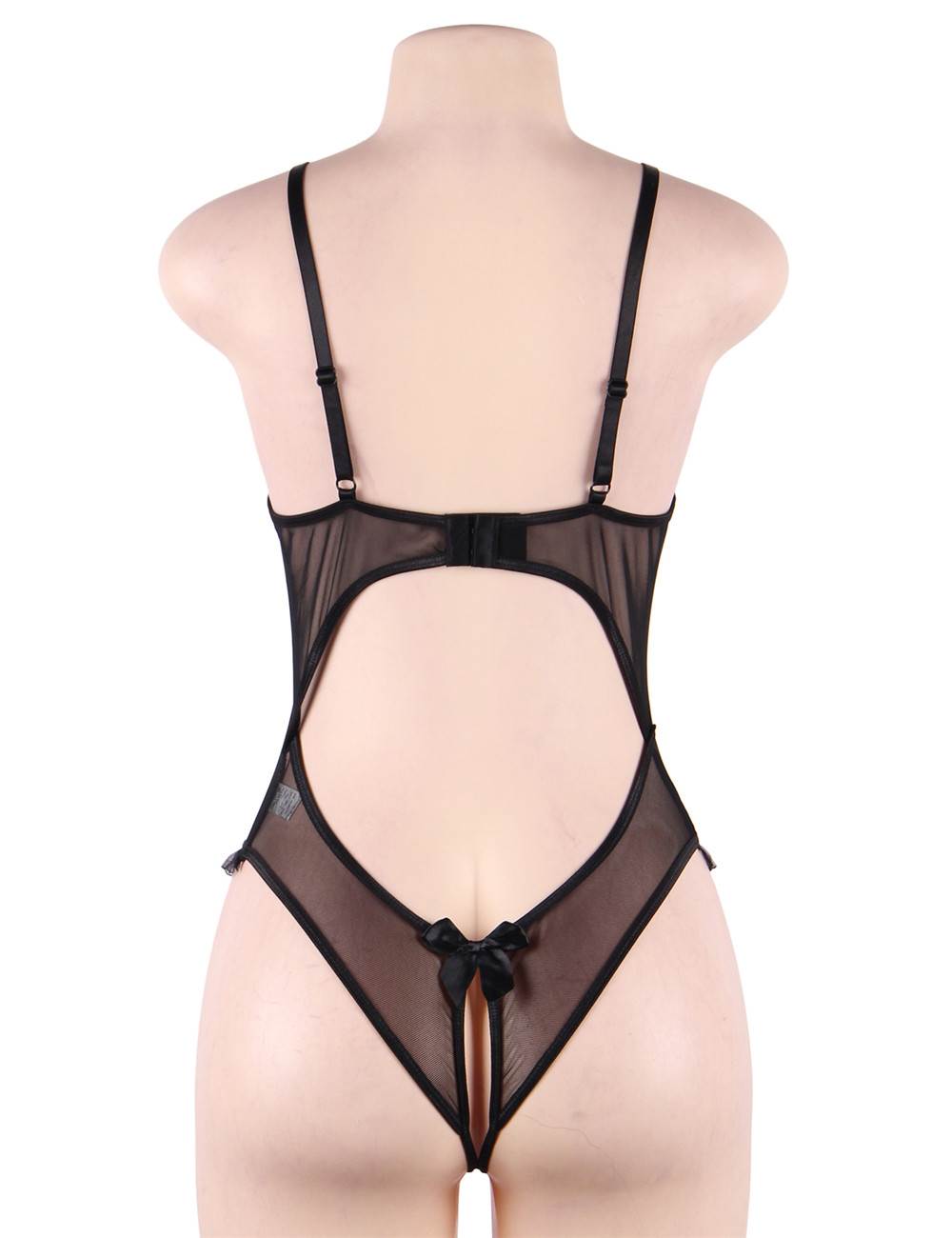 Open Cup Crotchless One-piece Teddy &amp; Plus Size