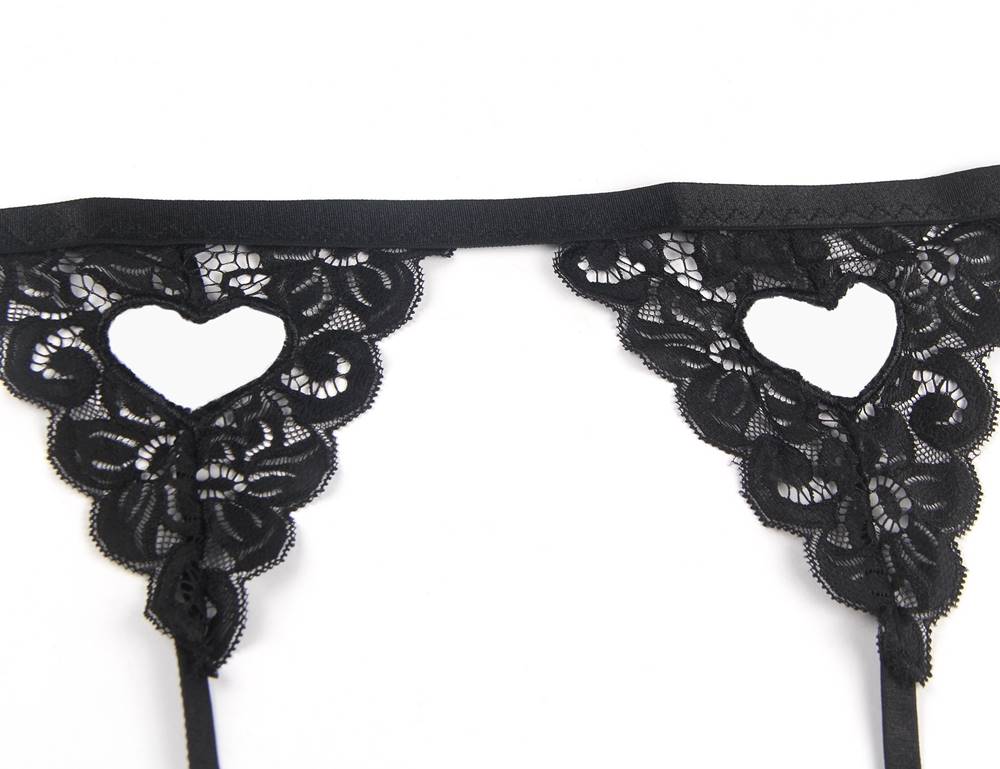 Sexy deep V and peach heart garter Plus Size. 3 colours