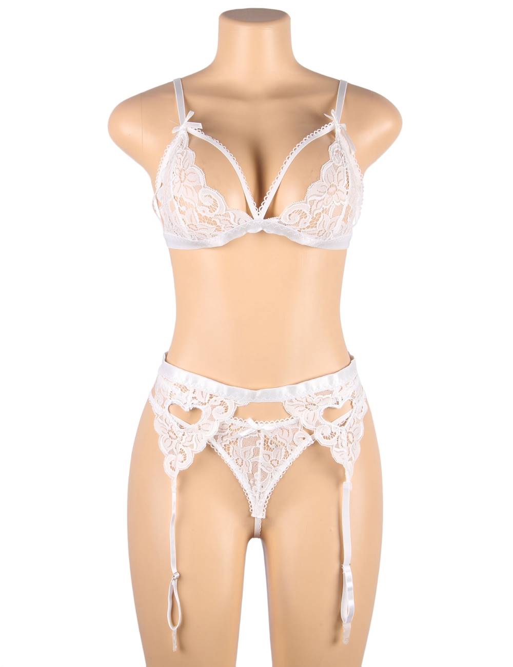 Sexy deep V and peach heart garter Plus Size. 3 colours