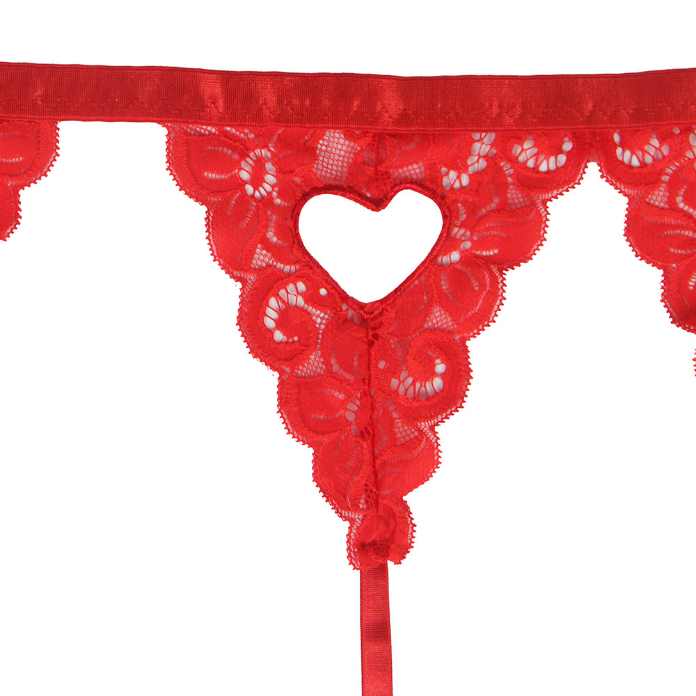 Sexy deep V and peach heart garter Plus Size. 3 colours