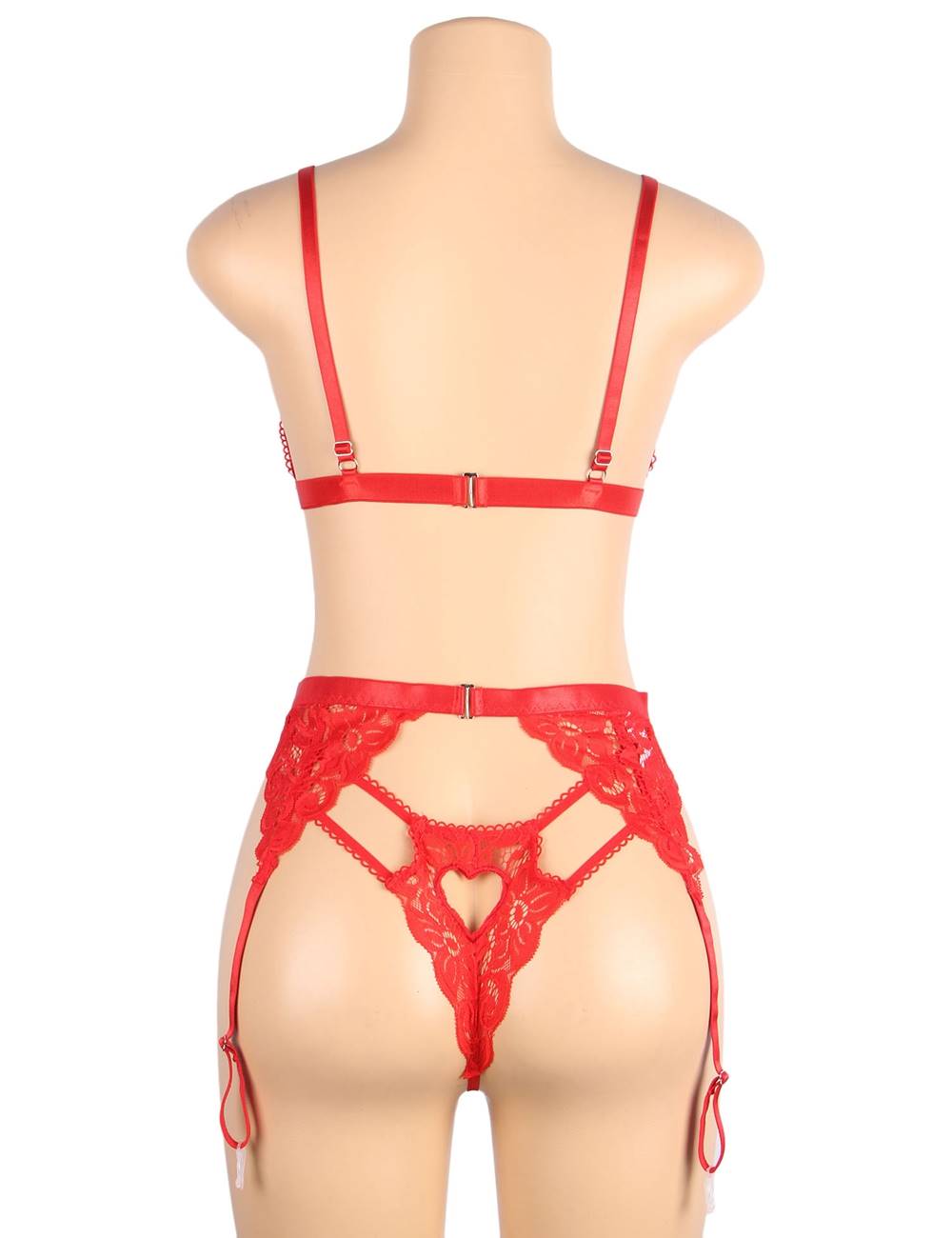 Sexy deep V and peach heart garter Plus Size. 3 colours