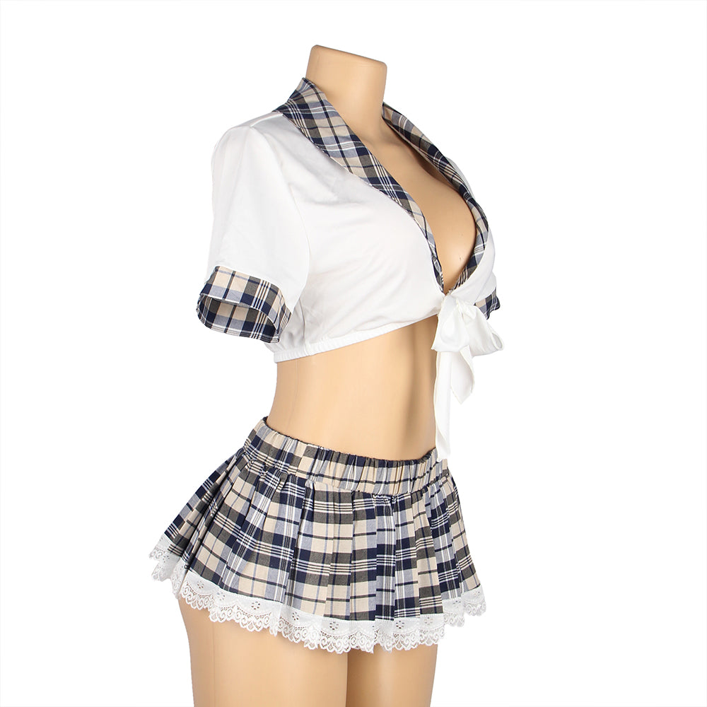 Student pleated skirt college style cosplay suit 2