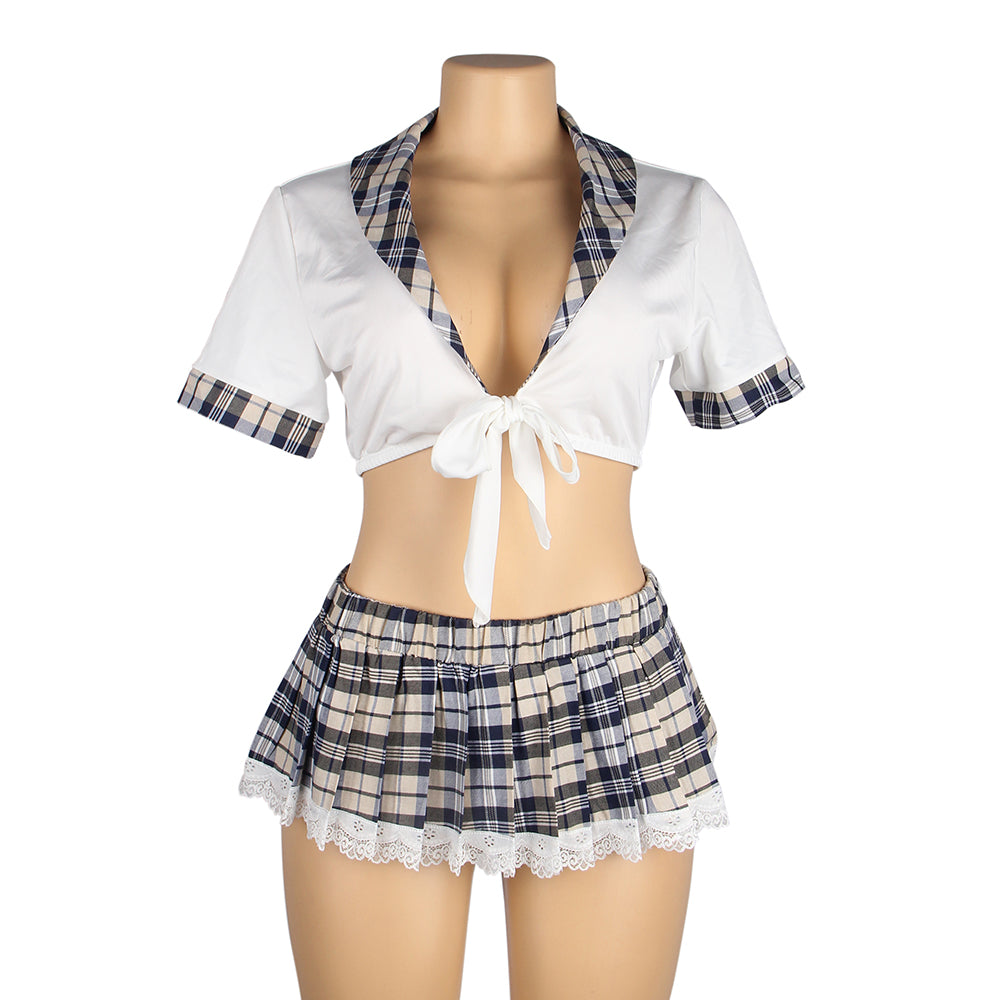 Student pleated skirt college style cosplay suit 2