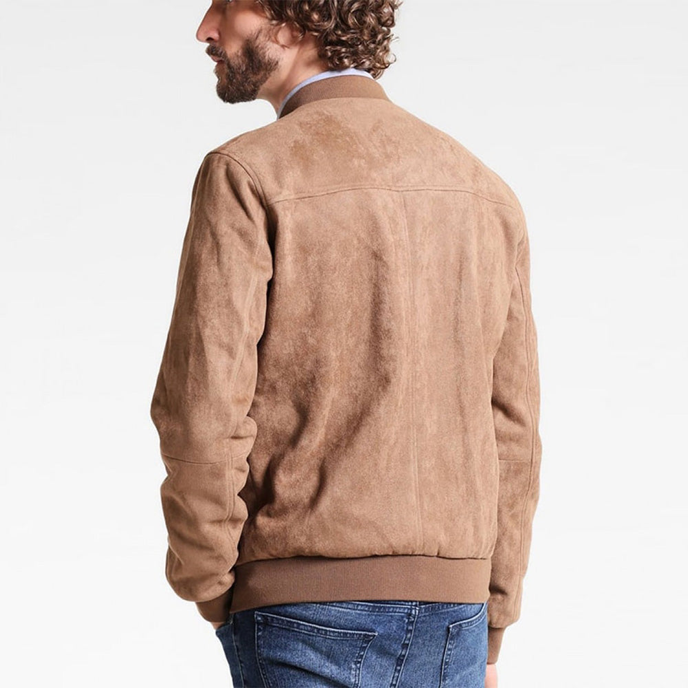 Men&#39;s Suede Bomber Jacket - Austin