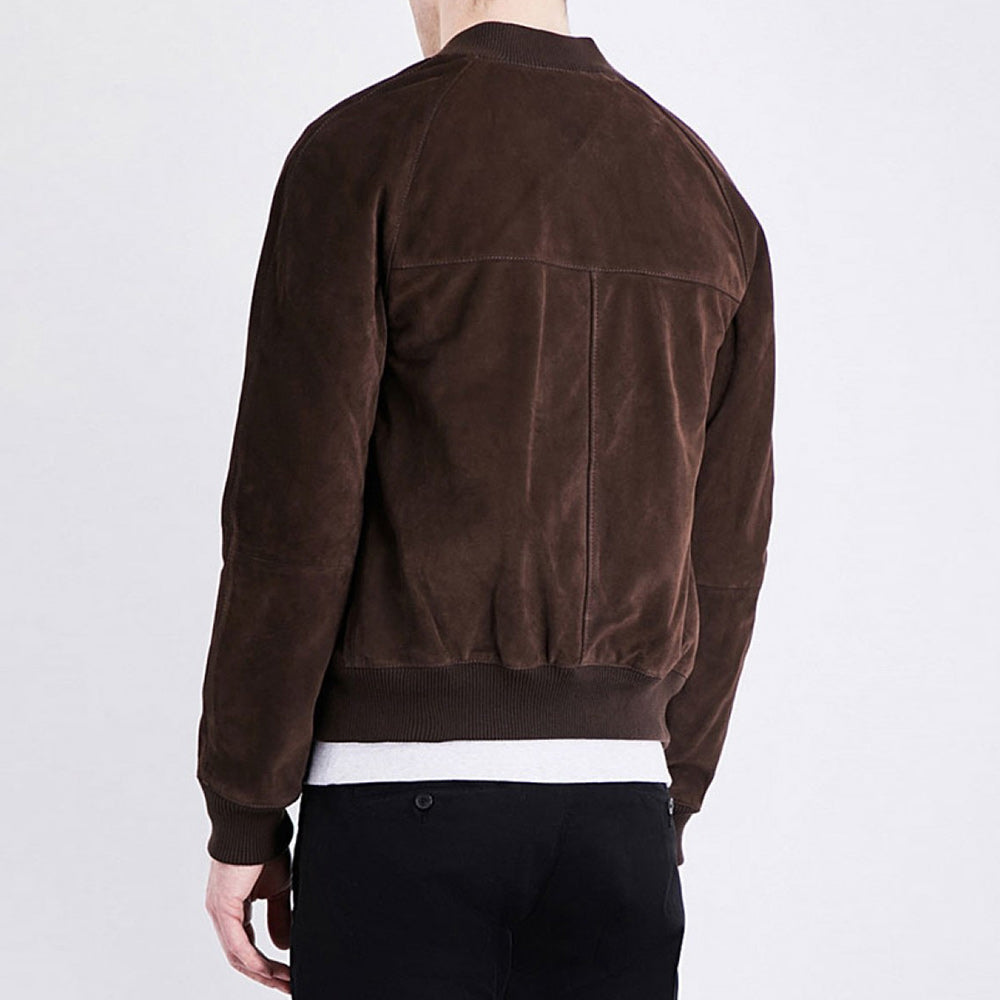 Men&#39;s Suede Bomber Jacket - Ethan