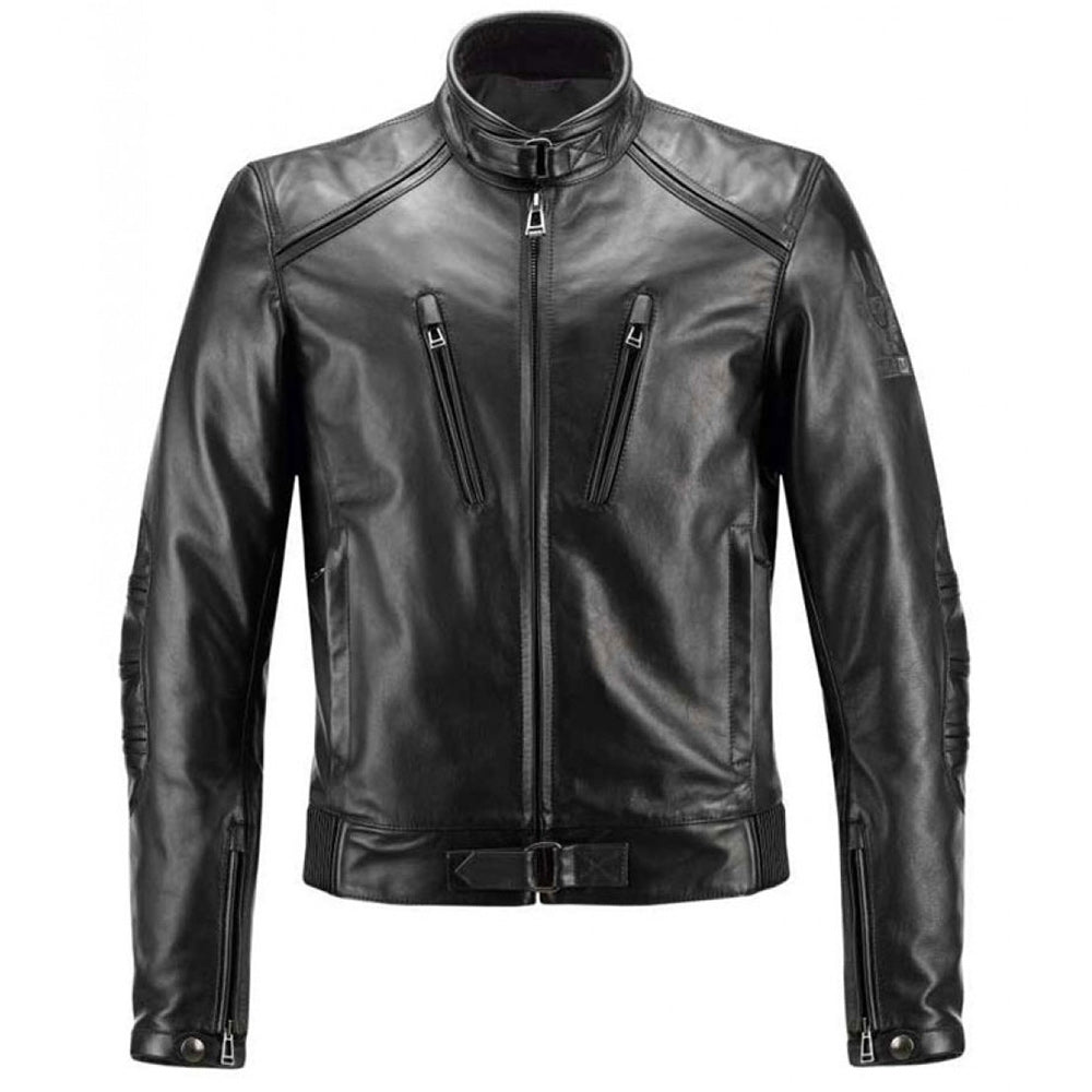 Men&#39;s Cafe Racer Leather Jacket - Marcus