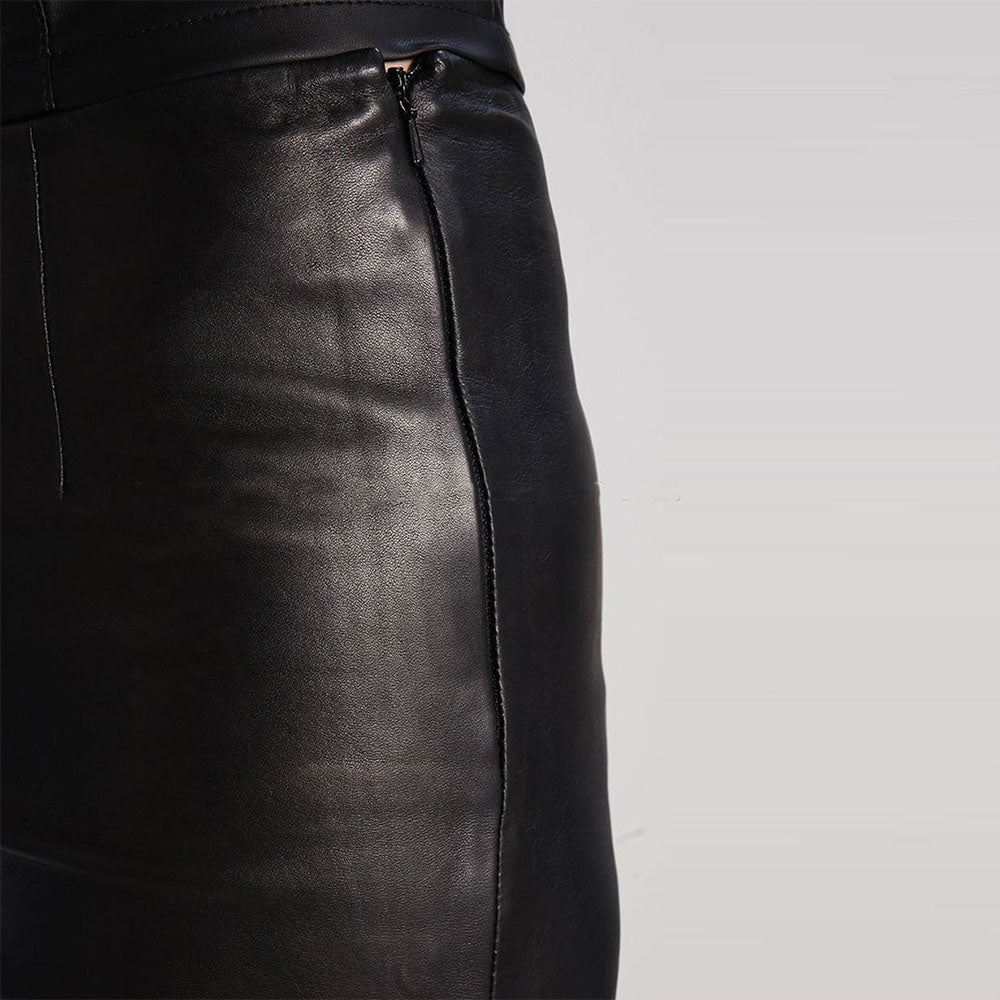 Women&#39;s Leather Flare Pants - Susy