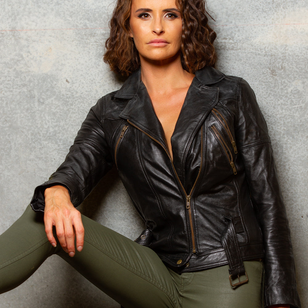 Women&#39;s Leather Jacket | KC Leather Signature Range - Eloise in Black