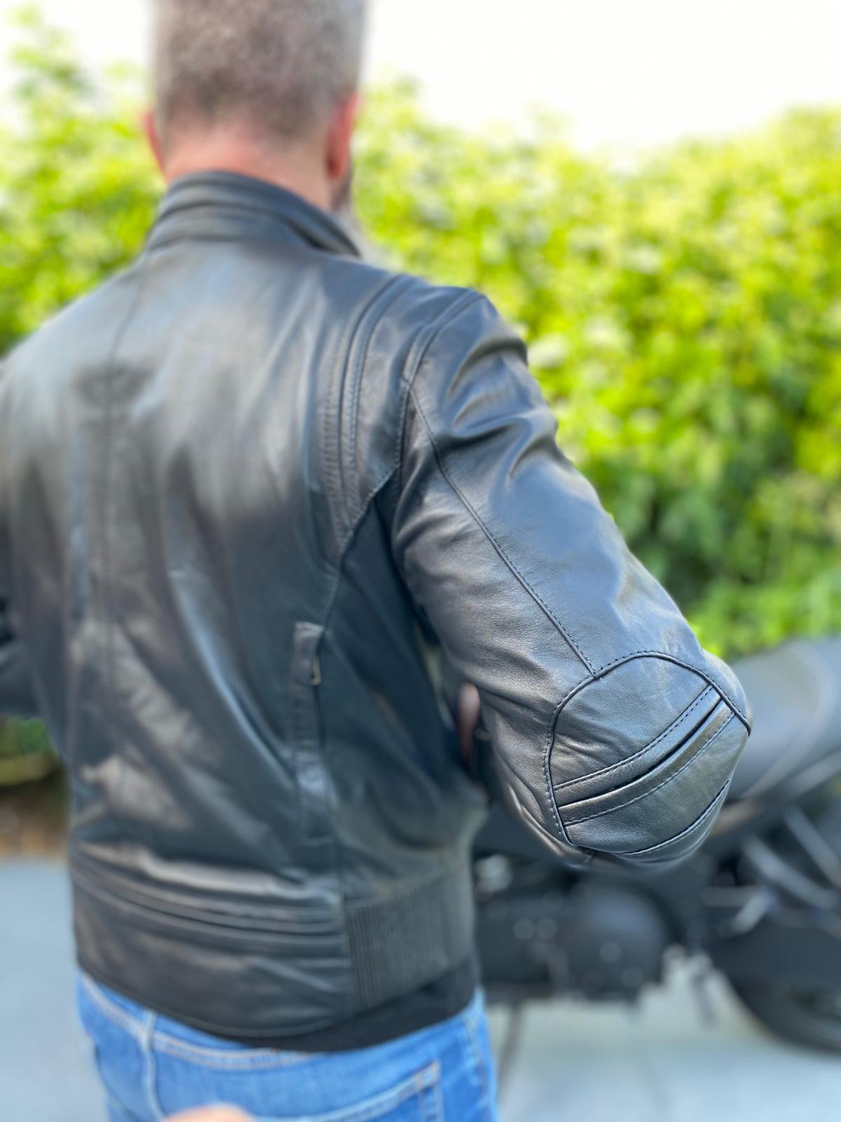 Men's Casual Jacket, Marcus Cafe Racer Leather Jacket